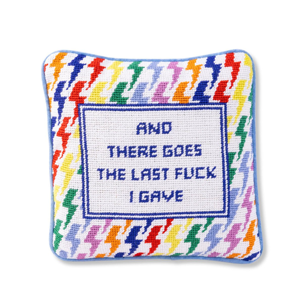 And There Goes Needlepoint Pillow-Throw Pillows-Furbish Studio-The Grove