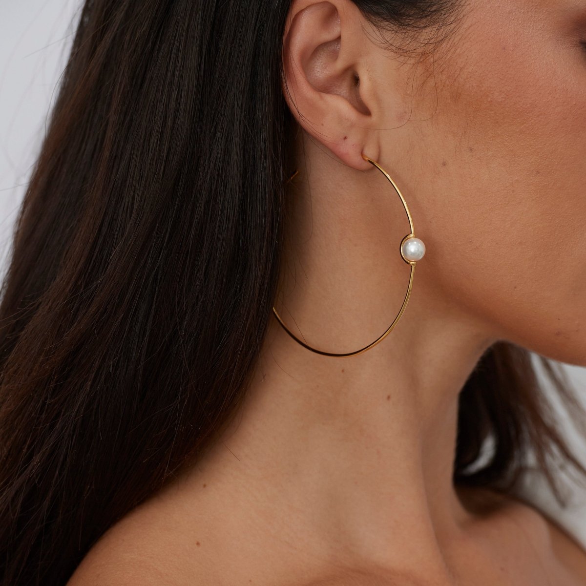 Belize Pearl Hoop - Earrings - Sahira Jewelry Design - The Grove