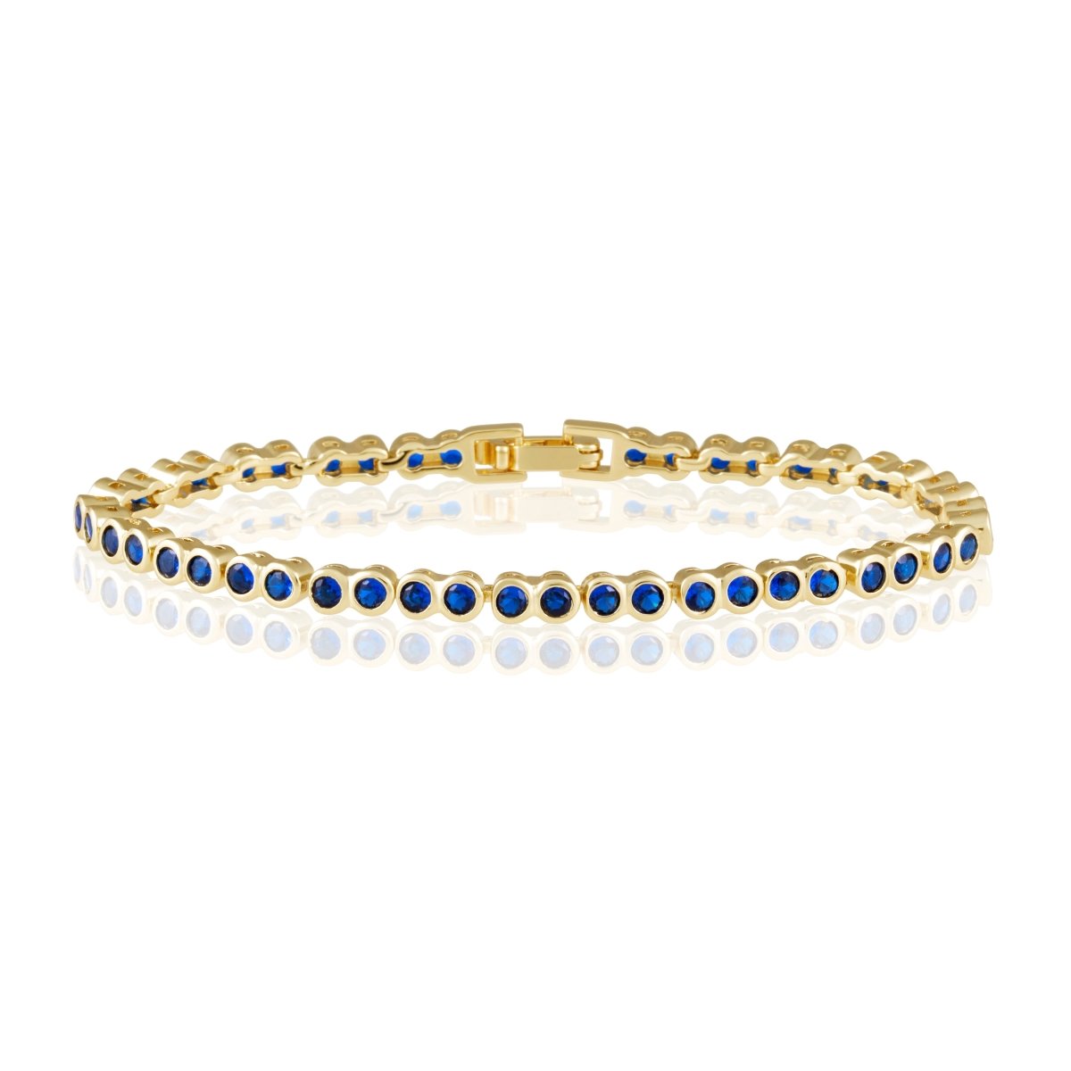Bezel Tennis Bracelet | Sapphire - Bracelets - Sahira Jewelry Design - The Grove