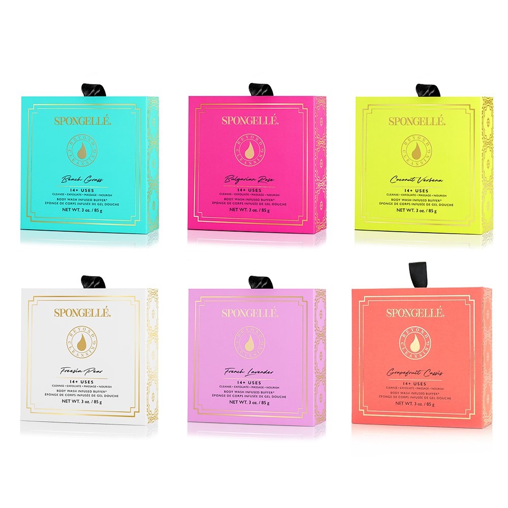 Boxed Flower | Assorted Pack of Six - Body Wash Infused Buffer - Spongellé - The Grove