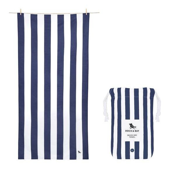 Cabana Stripe Quick Dry Towel | Whitsunday Blue-Beach Towels-Dock & Bay-The Grove