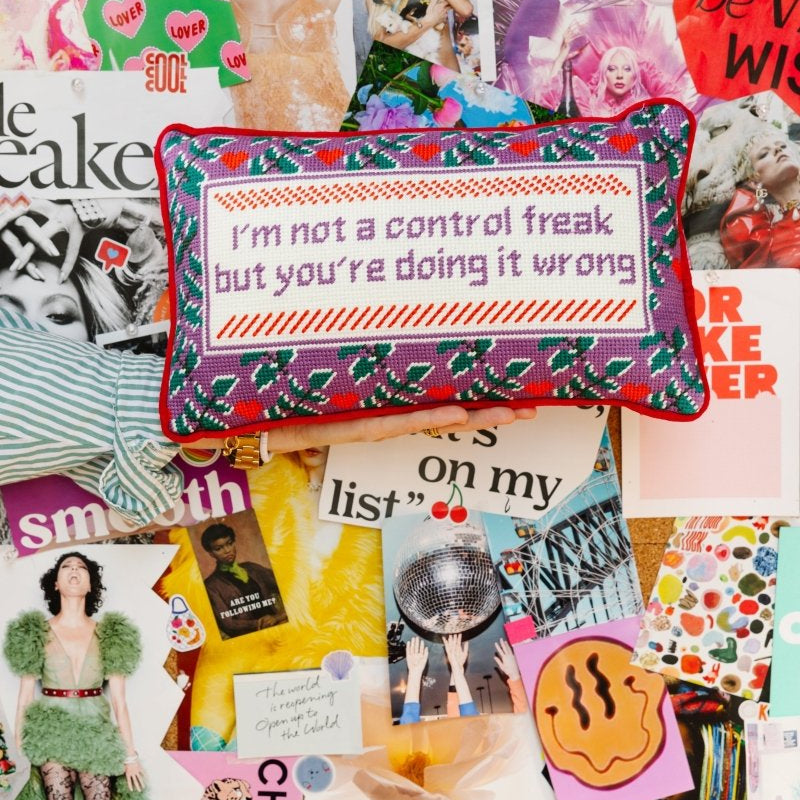 Control Freak Needlepoint Pillow - Throw Pillows - Furbish Studio - The Grove