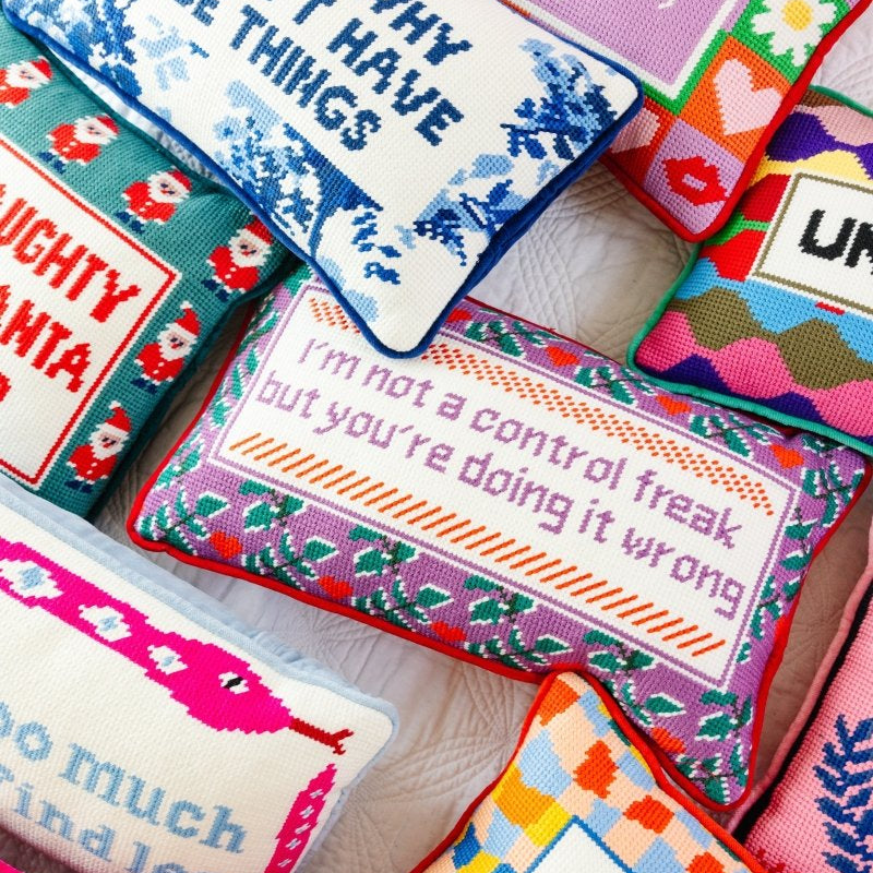 Control Freak Needlepoint Pillow - Throw Pillows - Furbish Studio - The Grove