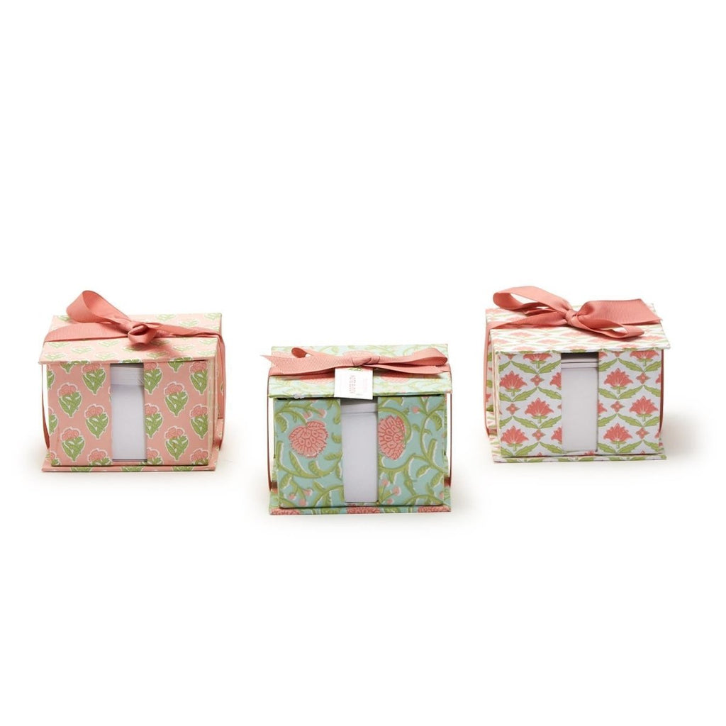 Floral Block Print Note Cube-Notepad-Two's Company-The Grove
