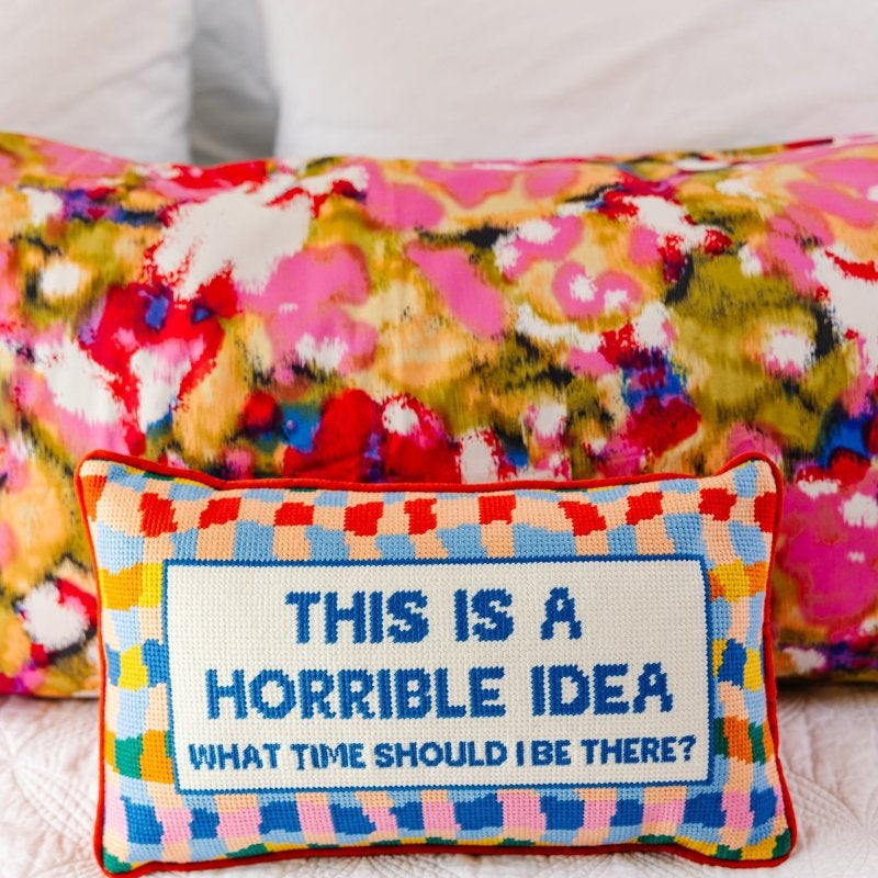 Horrible Idea Needlepoint Pillow - Throw Pillows - Furbish Studio - The Grove