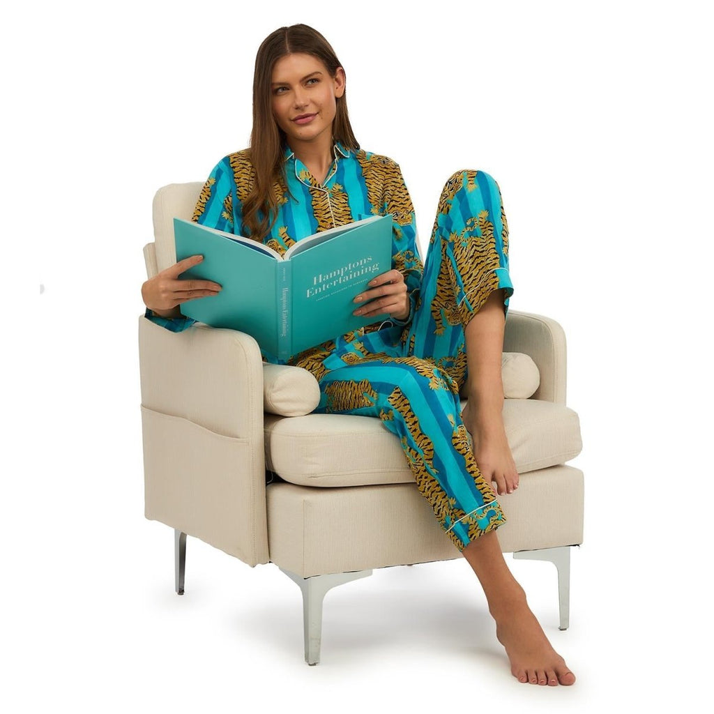 Leopard Pajamas | Aqua-Pajamas-Two's Company-The Grove