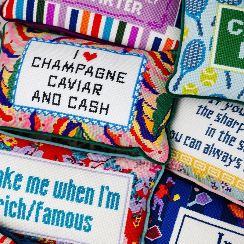 Mom Rules Needlepoint Pillow - Throw Pillows - Furbish Studio - The Grove