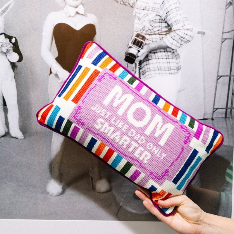 Mom Rules Needlepoint Pillow - Throw Pillows - Furbish Studio - The Grove