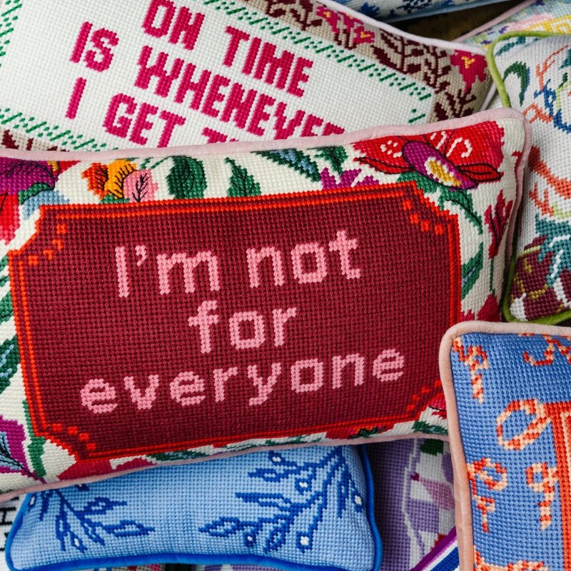 Not For Everyone Needlepoint Pillow - Throw Pillows - Furbish Studio - The Grove