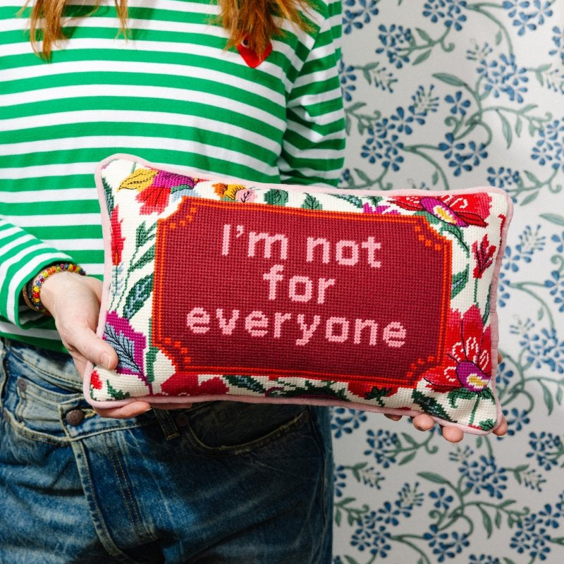 Not For Everyone Needlepoint Pillow - Throw Pillows - Furbish Studio - The Grove