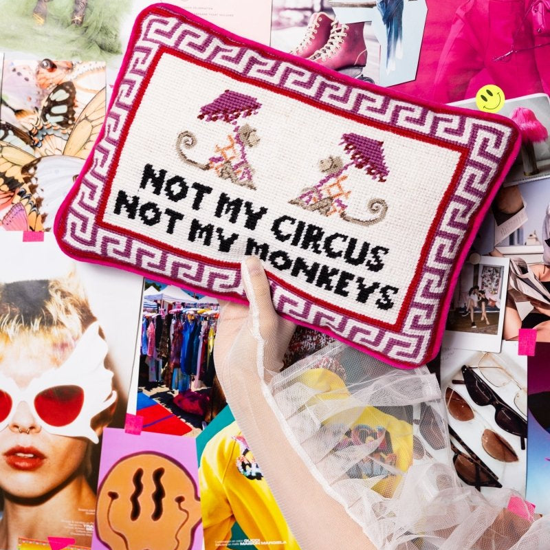 Not My Circus Needlepoint Pillow - Throw Pillows - Furbish Studio - The Grove