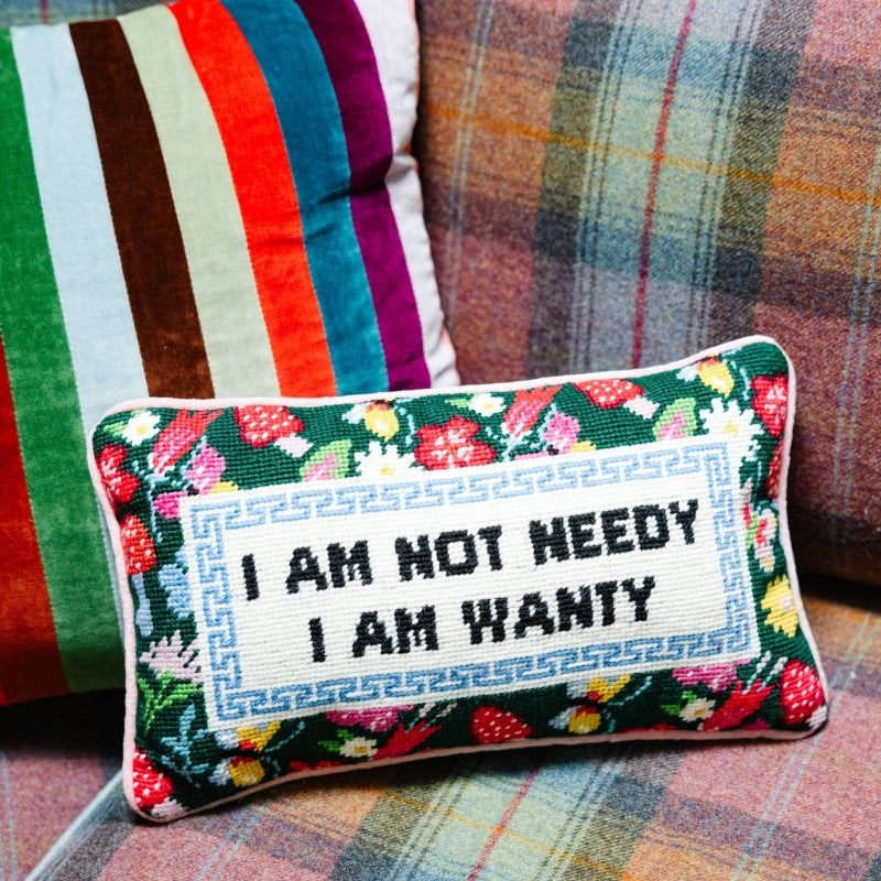 Not Needy Needlepoint Pillow - Throw Pillows - Furbish Studio - The Grove