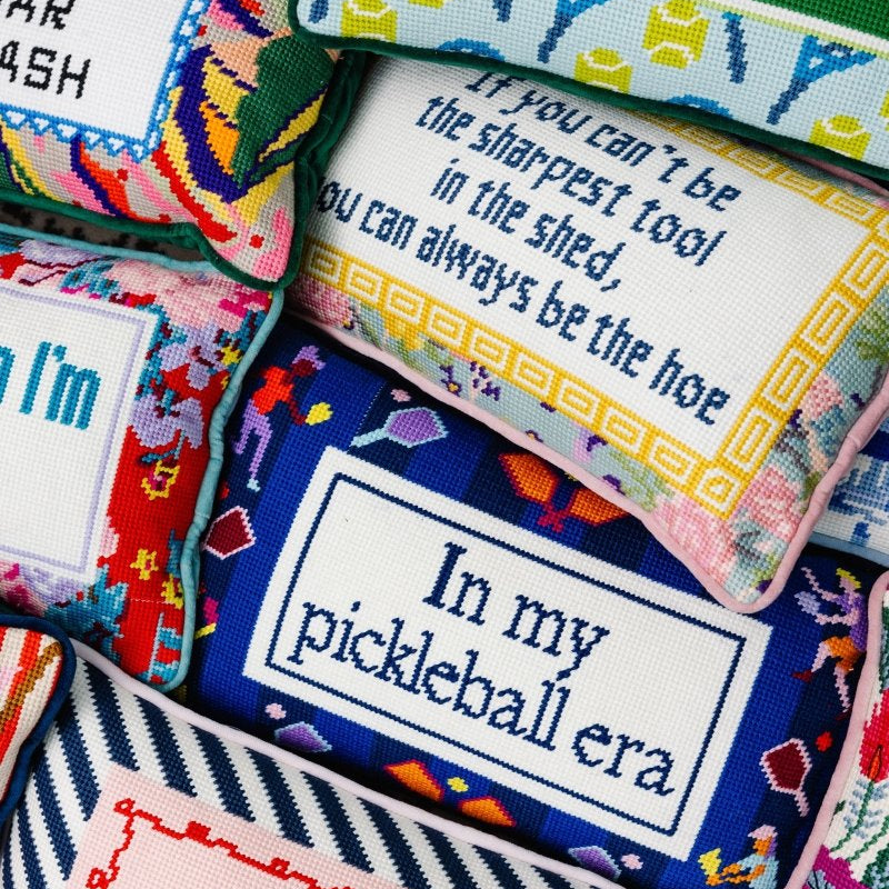 Pickleball Era Needlepoint Pillow - Throw Pillows - Furbish Studio - The Grove