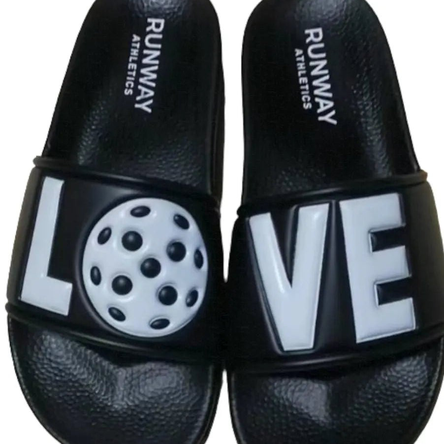 Pickleball Slides | Black with White-Sandals-Runway Athletics-The Grove