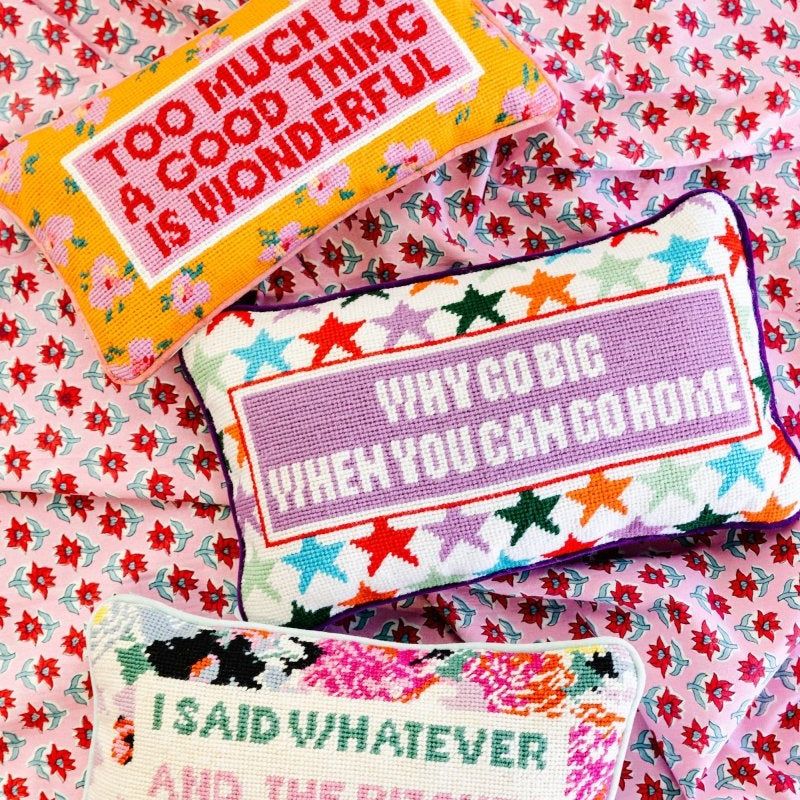 Too Much Needlepoint Pillow - Throw Pillows - Furbish Studio - The Grove