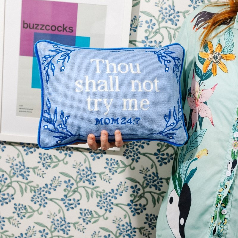 Try Me Needlepoint Pillow - Throw Pillows - Furbish Studio - The Grove