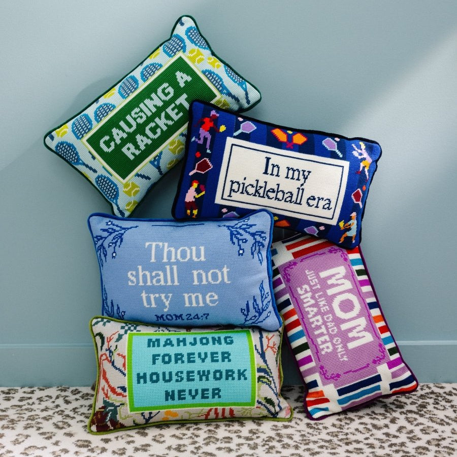 Try Me Needlepoint Pillow - Throw Pillows - Furbish Studio - The Grove
