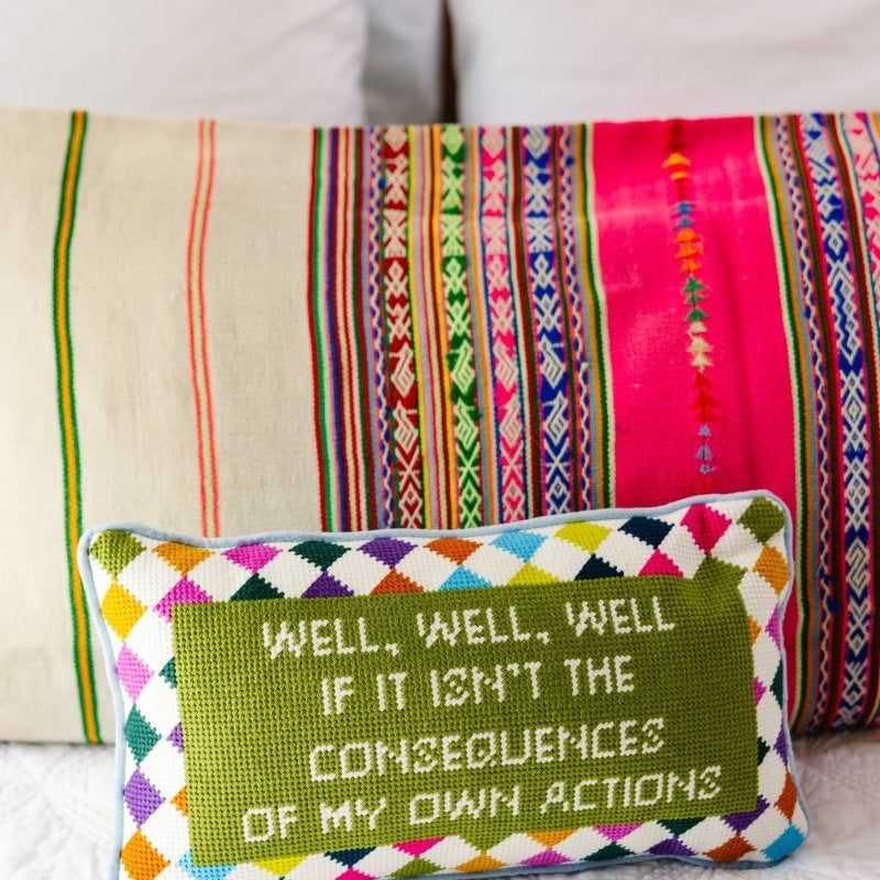 Well Well Well Needlepoint Pillow - Throw Pillows - Furbish Studio - The Grove