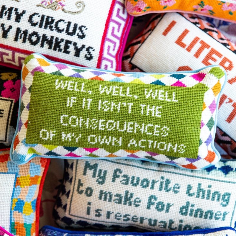 Well Well Well Needlepoint Pillow - Throw Pillows - Furbish Studio - The Grove