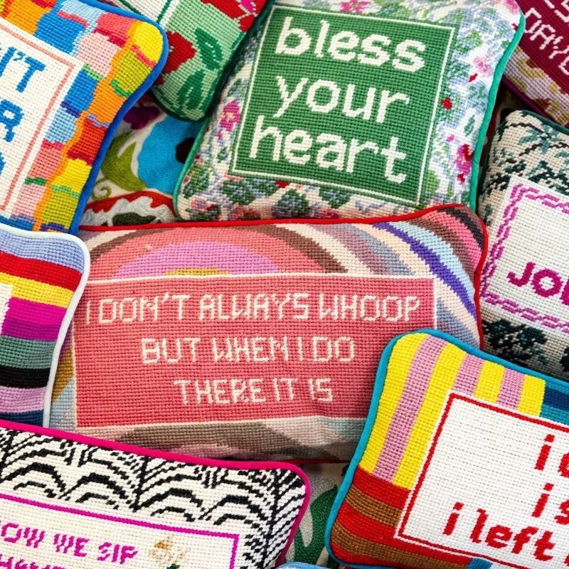 Whoop There It Is Needlepoint Pillow - Throw Pillows - Furbish Studio - The Grove