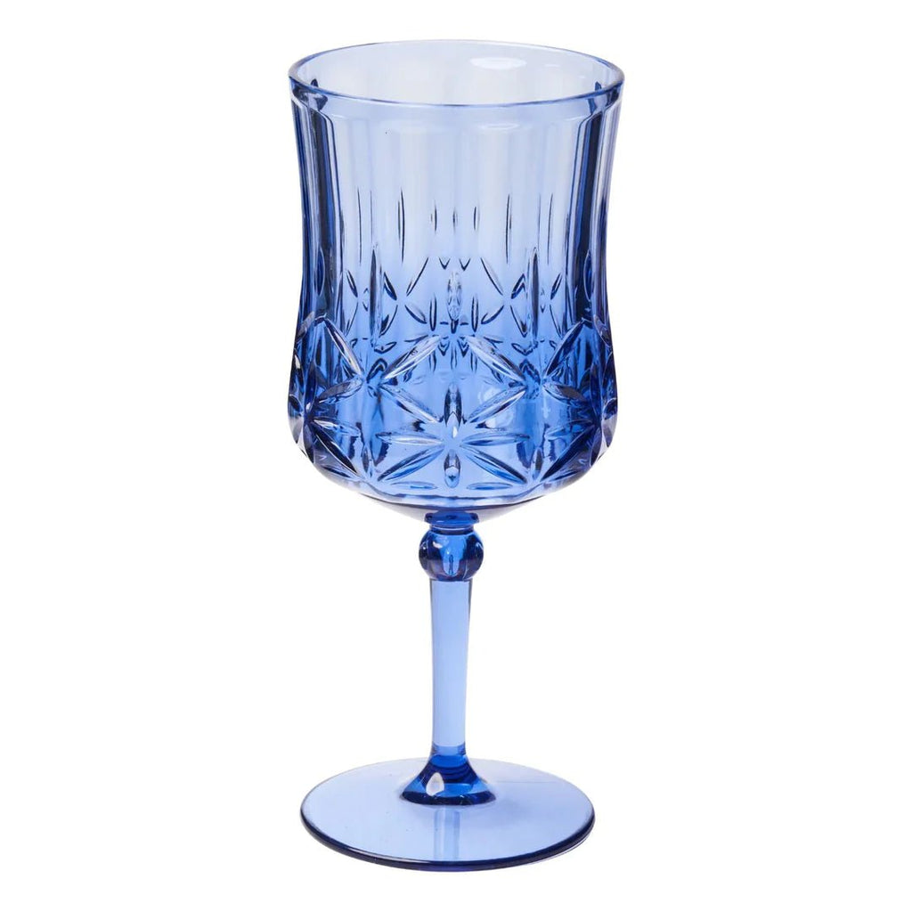 Acrylic Faceted Wine Glass | Cobalt-Wine Glass-Clementine WP-The Grove