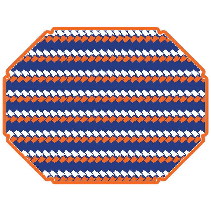 Auburn Stripe Orange and Blue Paper Placemats-Paper Placemat-Clementine WP-The Grove