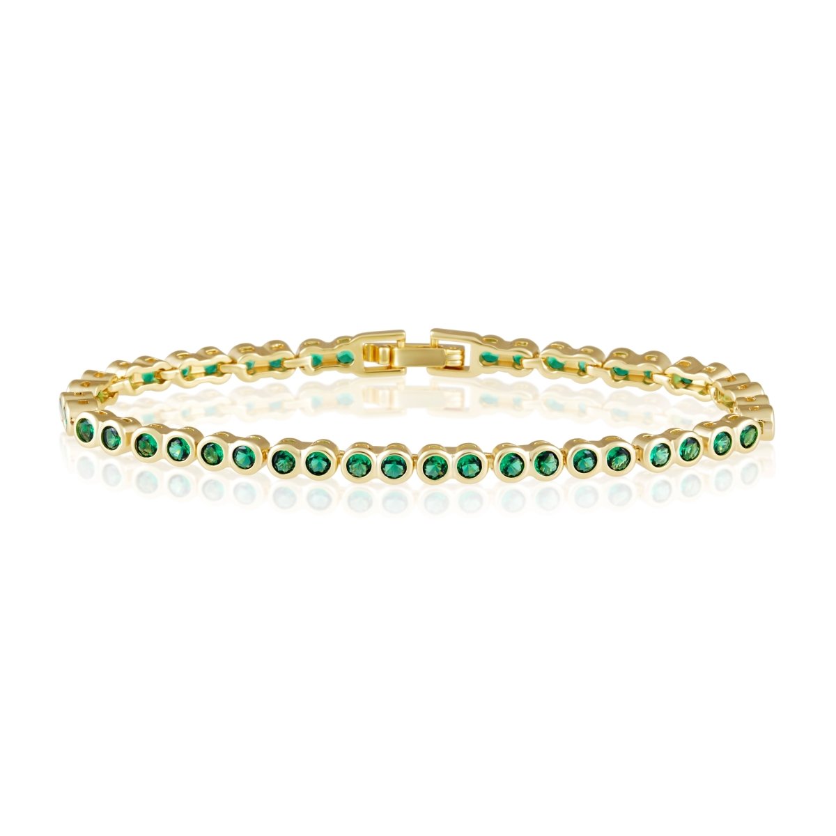 Bezel Tennis Bracelet | Emerald-Bracelet-Sahira Jewelry Design-The Grove