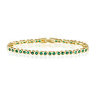 Bezel Tennis Bracelet | Emerald-Bracelet-Sahira Jewelry Design-The Grove
