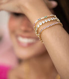 Bezel Tennis Bracelet | Pink-Bracelet-Sahira Jewelry Design-The Grove