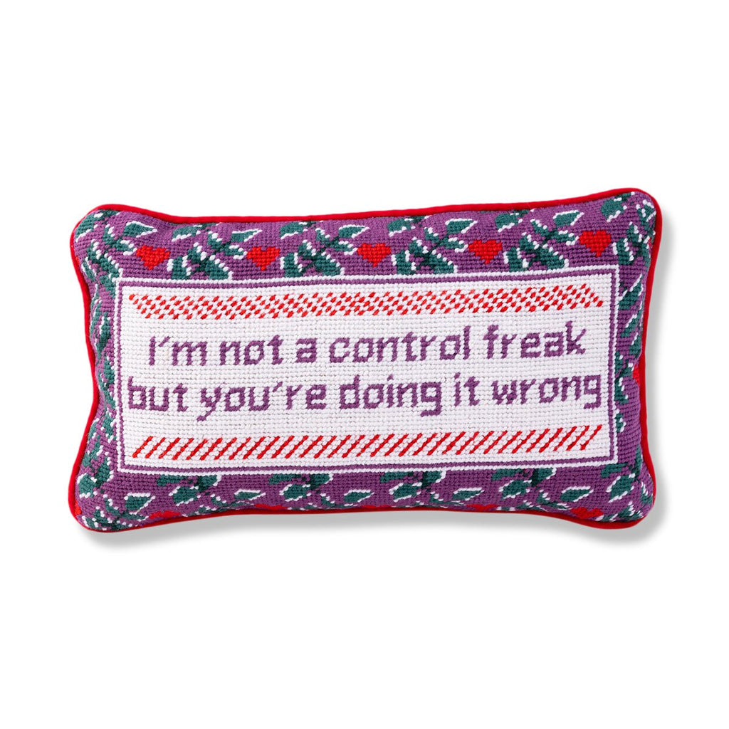 Control Freak Needlepoint Pillow-Throw Pillows-Furbish Studio-The Grove