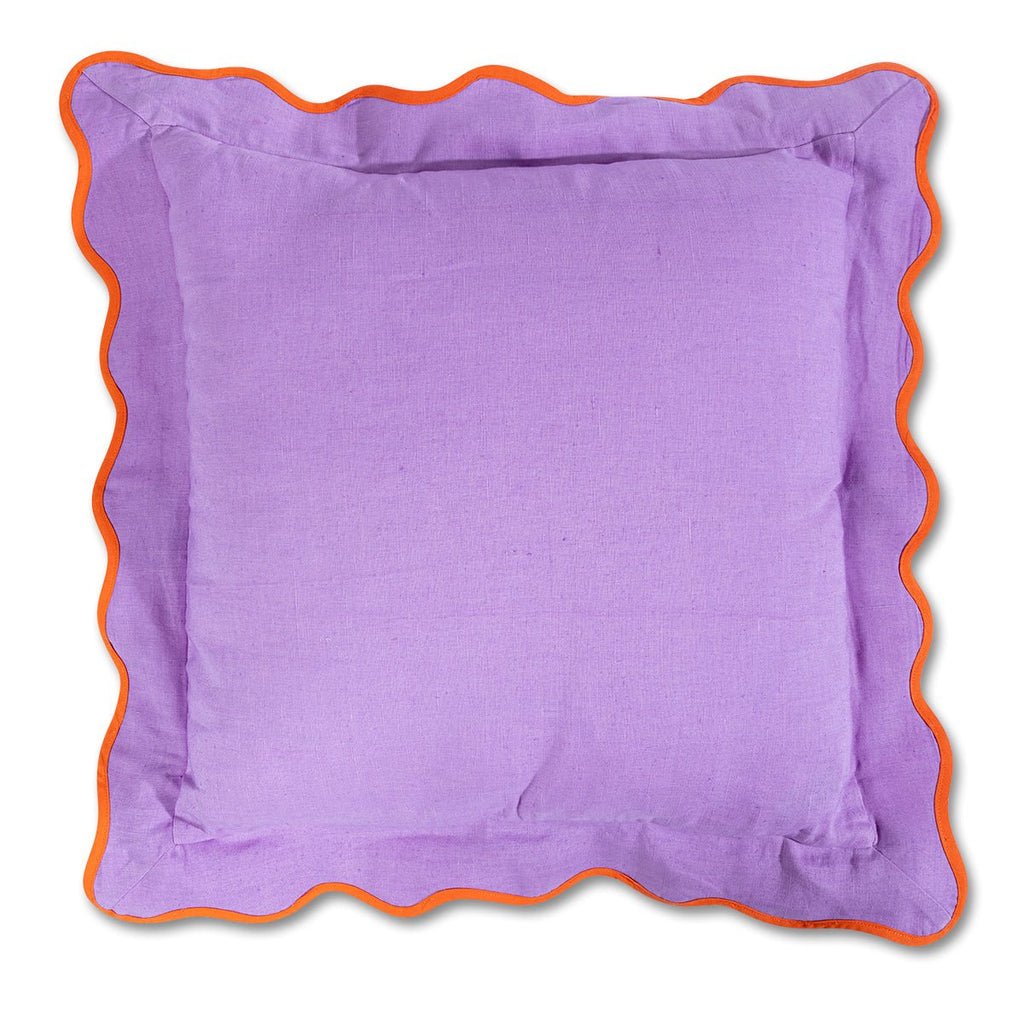Darcy Linen Pillow | Lilac + Orange-Throw Pillows-Furbish Studio-The Grove