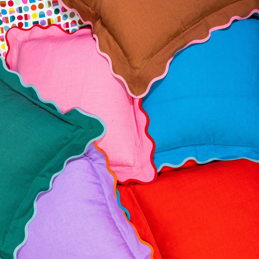 Darcy Linen Pillow | Rust + Light Pink-Throw Pillows-Furbish Studio-The Grove