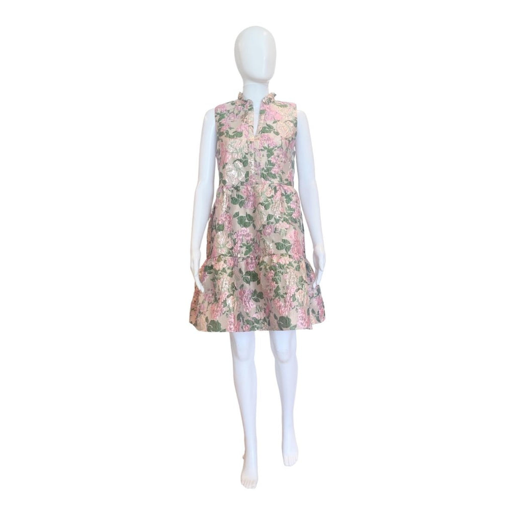 Della Sleeveless Floral Textured Dress-Dresses-THML-The Grove