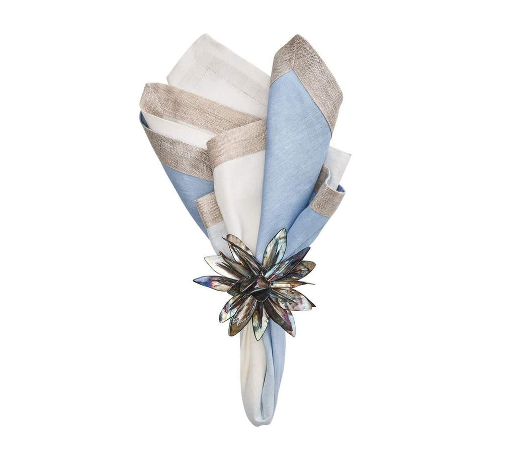 Dip Dye Napkin in White & Periwinkle-Cloth Napkins-Clementine WP-The Grove