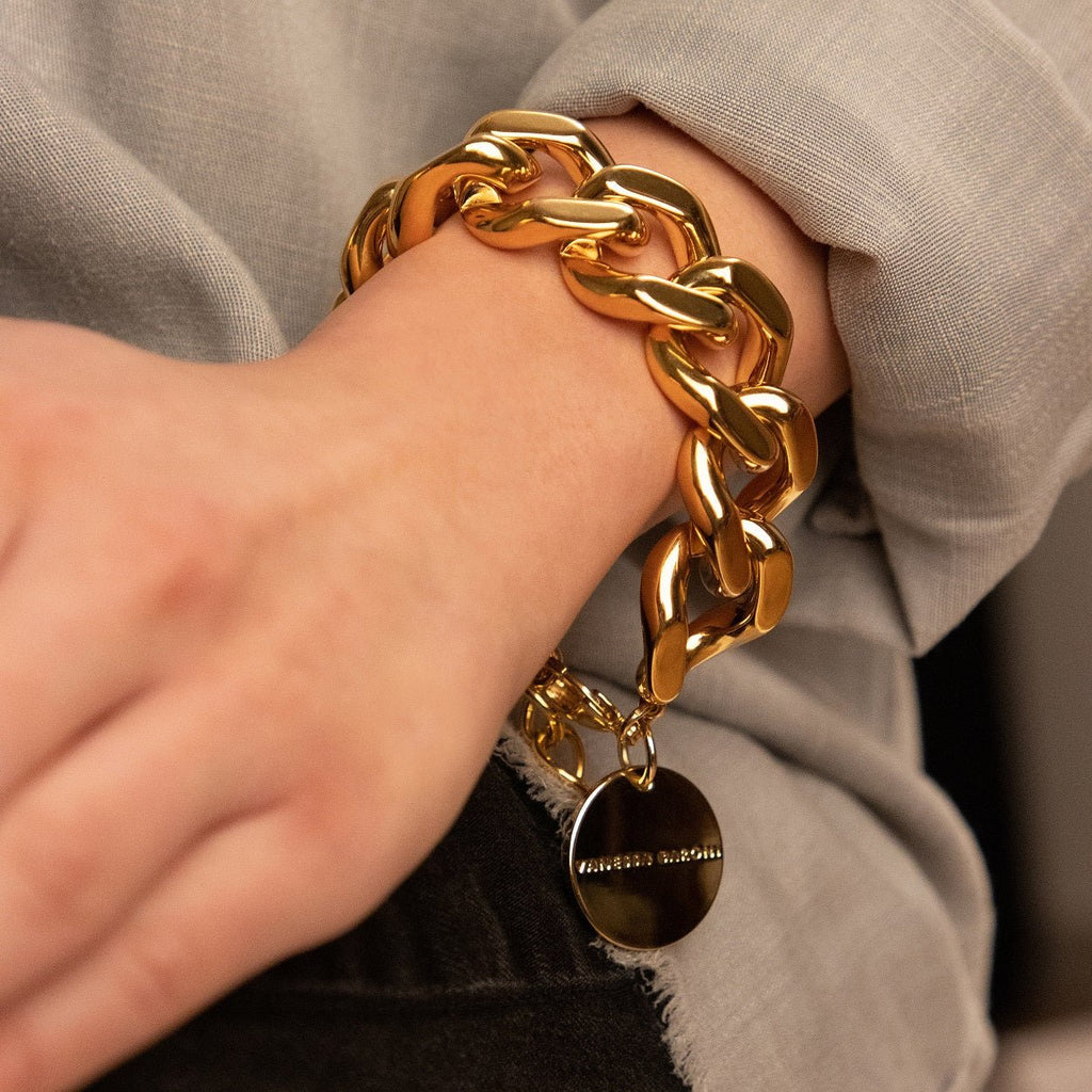 Flat Chain Bracelet | Gold-Bracelets-Vanessa Baroni-The Grove