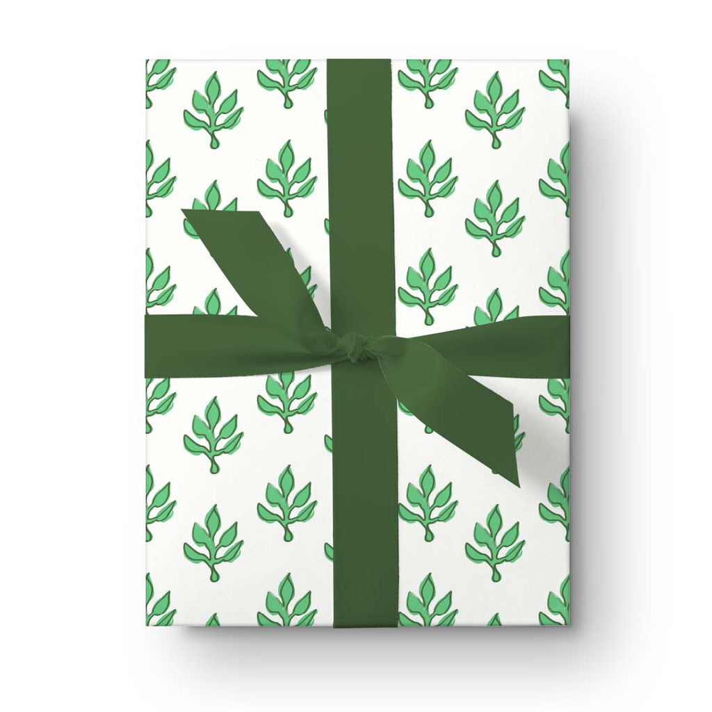 Gift Wrap | Holiday Flora Green-Gift Wrap-CB Studio-The Grove