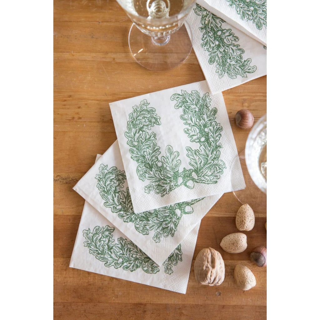 Oak Leaves Cocktail Napkins-Paper Cocktail Napkins-Clementine WP-The Grove