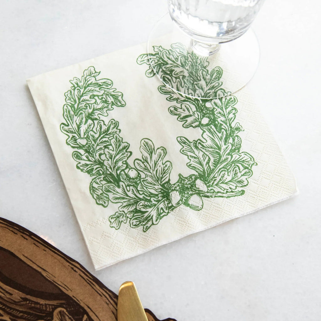Oak Leaves Cocktail Napkins-Paper Cocktail Napkins-Clementine WP-The Grove