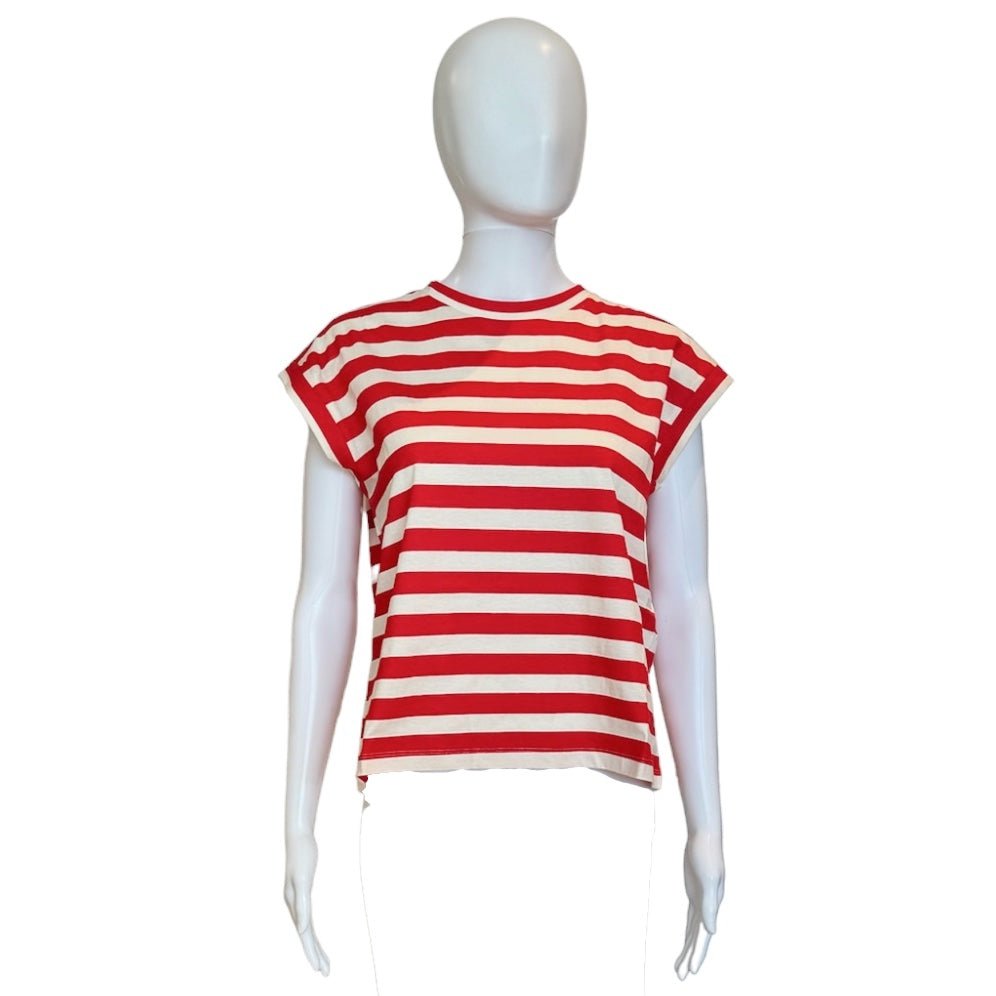Red Stripe Muscle Tee-Shirts & Tops-Compañia Fantastica-The Grove