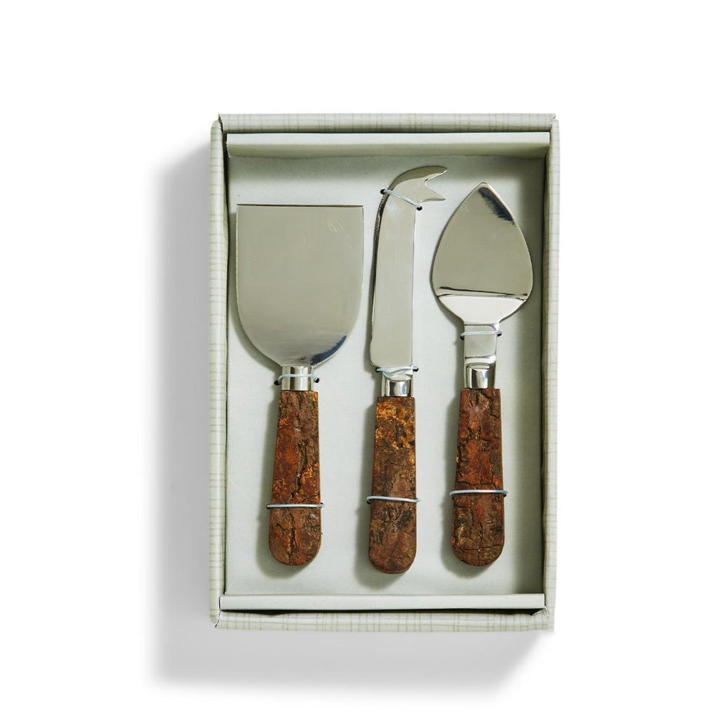 Set of 3 Bark Handle Cheese Knives-Cheese Knife-Clementine WP-The Grove