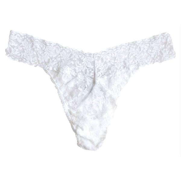 Signature Lace Original Rise Thong | White-Undergarments-Hanky Panky-The Grove