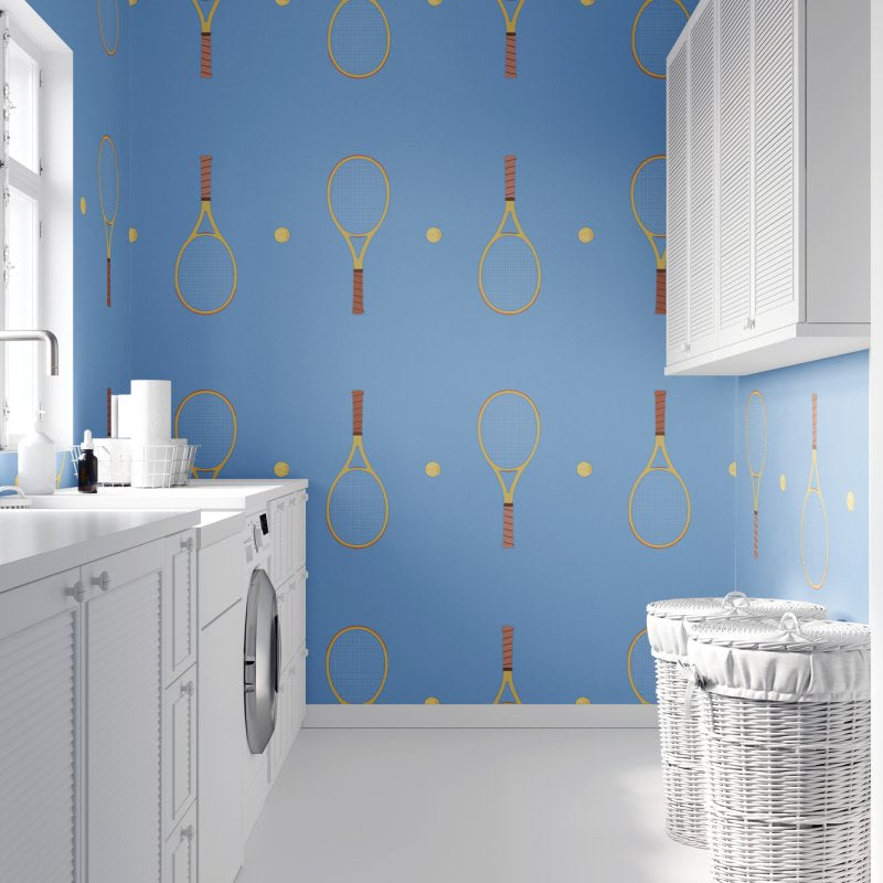 Tennis Cornflower Wallpaper-Wallpaper-Liza Pruitt-The Grove