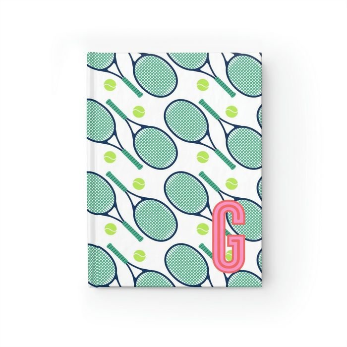 Tennis Single Initial Journal-Notebooks & Notepads-CB Studio-The Grove