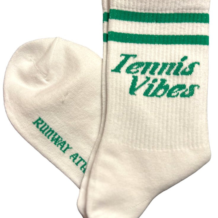 Tennis Socks | Green & White-Socks-Runway Athletics-The Grove