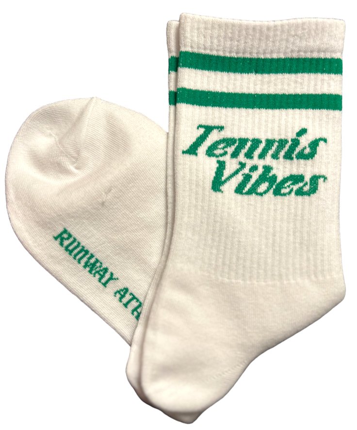 Tennis Socks | Green & White-Socks-Runway Athletics-The Grove