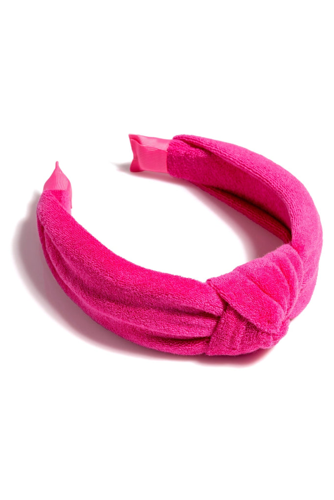 Terry Knotted Headband | Fuchsia-Headbands-Shiraleah-The Grove