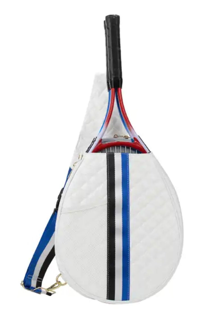 The Quilted Puffer Tennis Sling | White-Tennis Bag-Runway Athletics-The Grove