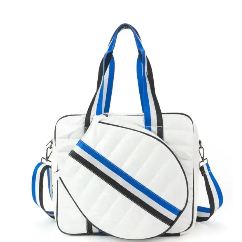 The Quilted Puffer Tennis Tote | White-Tennis Bag-Runway Athletics-The Grove