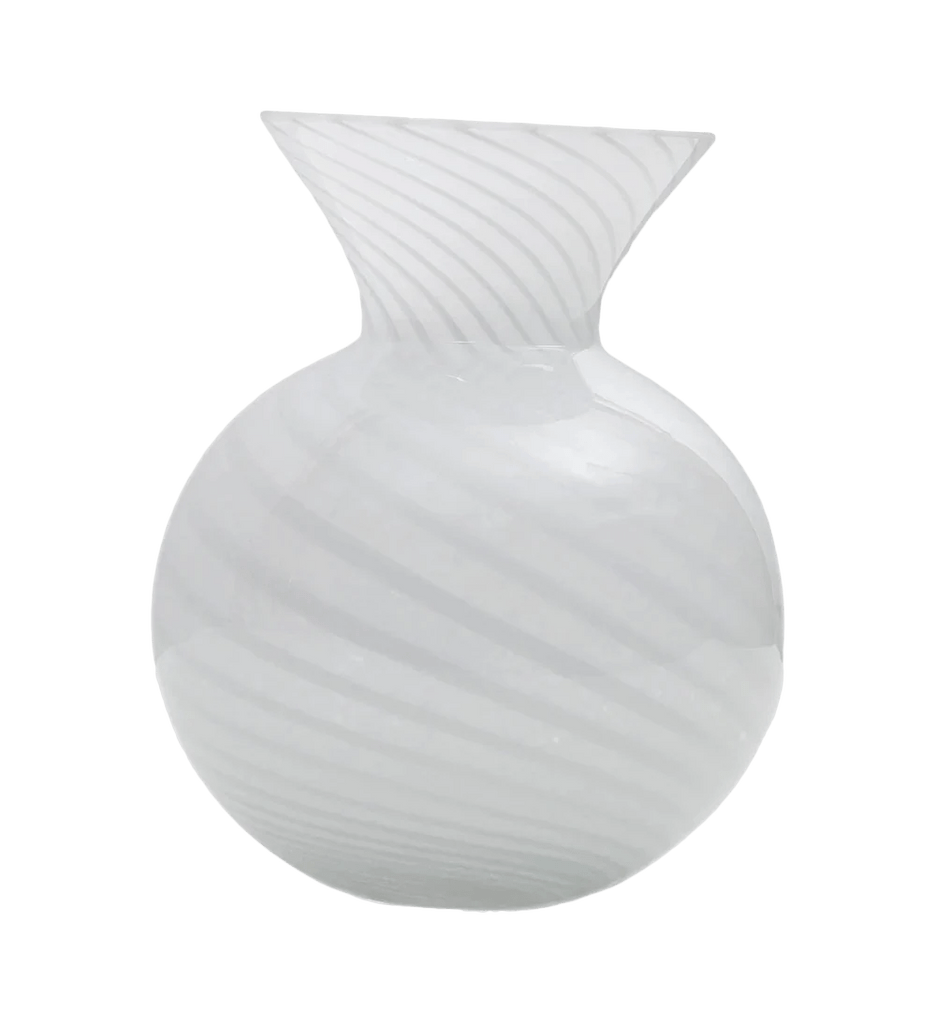 Torcello Bud Vase | White Stripes-Vases-Clementine WP-The Grove