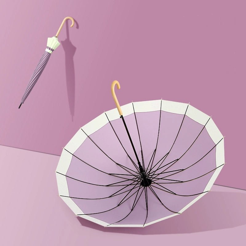 Two Tone Pastel Umbrella | Lilac-Umbrella-Peach Accessories-The Grove